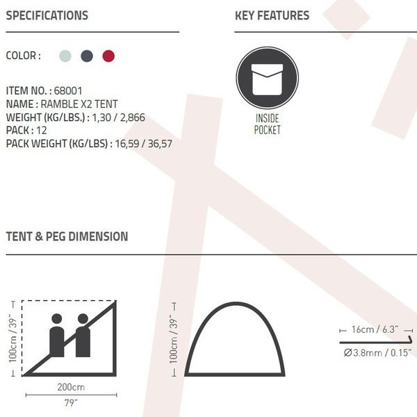 Тент пляжный Ramble X2, 200*100*100 см, Bestway