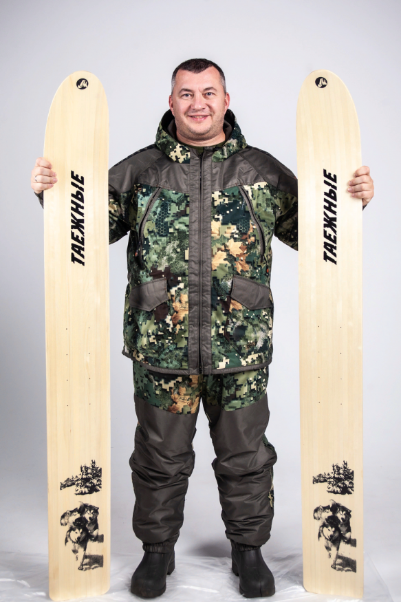 Лыжи Таёжные, полнокамусные, дерево, длина 170 см, ширина 20 см