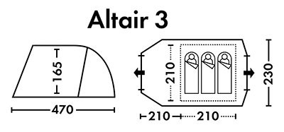 Каркасно-дуговая кемпинговая палатка Altair 3