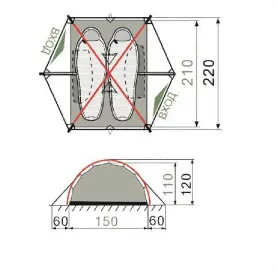 Палатка RockLand Peak 2+, зелёный цвет