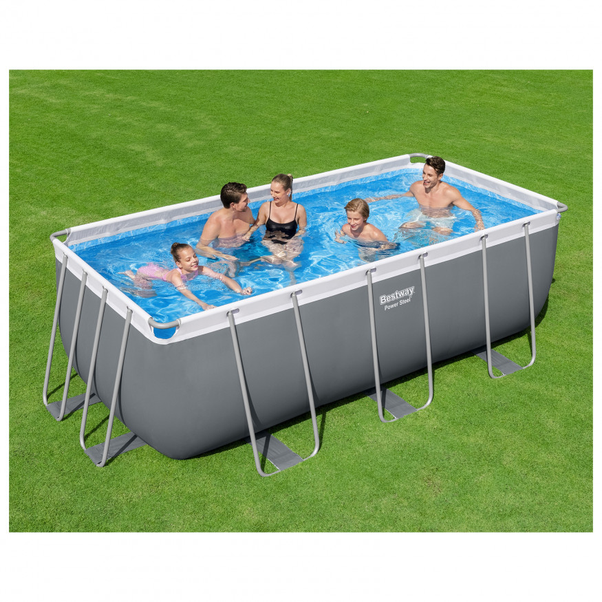 Бассейн каркасный Power Steel, 412 х 201 х 122 см с лестницей и картриджным фильтром 2006л/ч