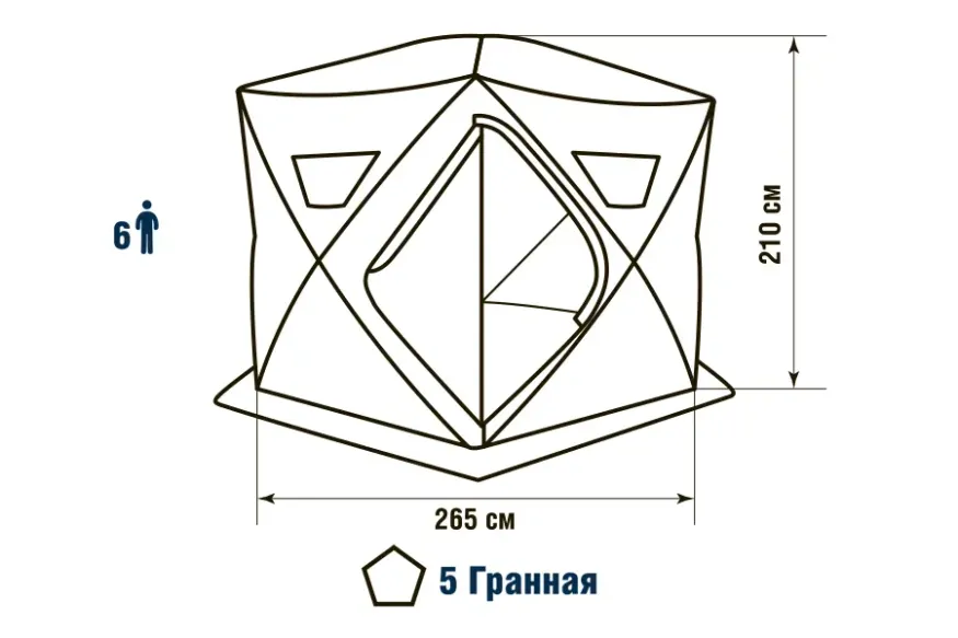 Палатка зимняя Higashi Winter Camo Penta Pro (трехслойная, пятистенная)