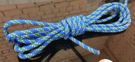 Веревка страховочно-спасательная стат. плетеная с сердечником низкого растяжения 32-х пр СПУСК d10,5