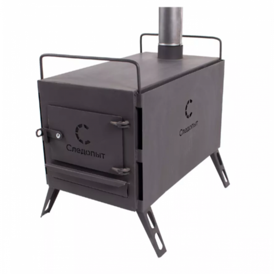 Печь походная Heavy малая (с экранами, угловыми трубами, грибком), сталь 2 мм, Следопыт
